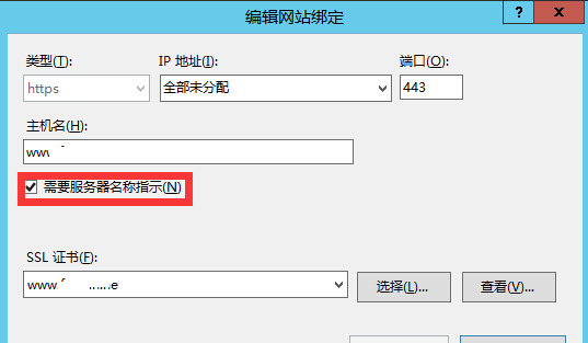 需要服務(wù)器名稱指示(N)